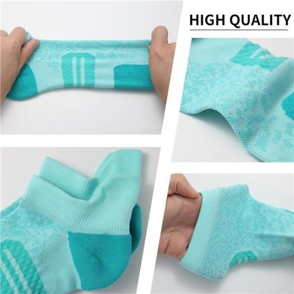 Womens Ankle Compression Socks with Arch Support Athletic Low cut Running Socks - Picture 4 of 14